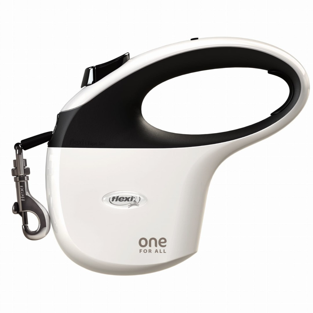 Flexi One for All Taśma 5M Automatyczna Smycz Dla Psów 30kg Biała