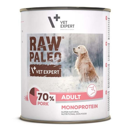 Raw Paleo Adult Monoprotein Mix Smaków 12x800g Bezzbożowa Mokra Karma Dla Psa Dorsz Kaczka Wieprzowina