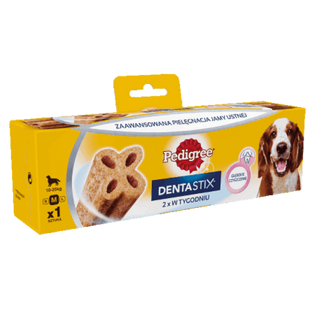 Pedigree DentaStix 2x w tygodniu 9x80g Prszysmak Dla Psa, Średnie Rasy