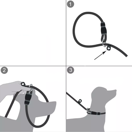 Smycz Zaciskowa Linowa Treningowa Behawioralna dla Psa Różowa Odblaskowa 1.4m