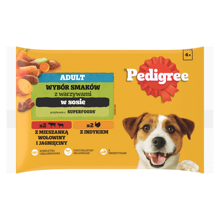 Pedigree Adult Wybór Smaków 13x400g Mokra Karma Dla Psa Wołowina Jagnięcina Indyk w Sosie