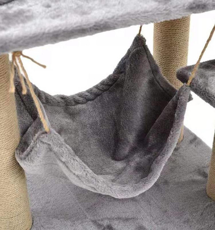 Drapak Drzewko Domek Dla Kota 120cm z Hamakiem Szary