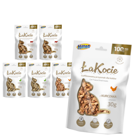 Hilton ŁaKocie Liofilizowane 6x30g Naturalny Przysmak Dla Kota Mix 3 Smaków