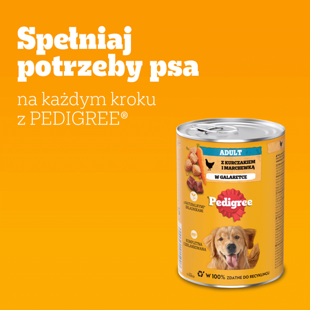 Pedigree Adult Mokra Karma Dla Psów Z Kurczakiem I Marchewką W Galaretce 6x400g