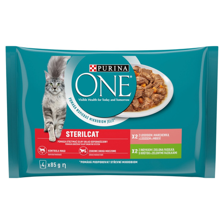 Purina One Sterilcat Mokra Karma Dla Kota z Łososiem i Indykiem 16x85g + Sucha Bifensis z Wołowiną 800g
