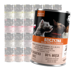 Mokra Karma Dla Psa PetRepublic Mix Smaków Kawałki W Sosie 24x400g Dziczyzna Jagnięcina Łosoś Wątróbka Wołowina