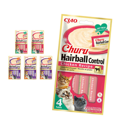 Inaba Cat Churu Hairball 24x14g Kremowy Przysmak Dla Kota Pasta Przeciw Kulom Włosowym Mix Smaków