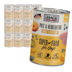 MAC's Dog Bezzbożowa Mokra Karma Dla Psa Z Indykiem I Borówką 12x400g Na Stawy Skórę Sierść