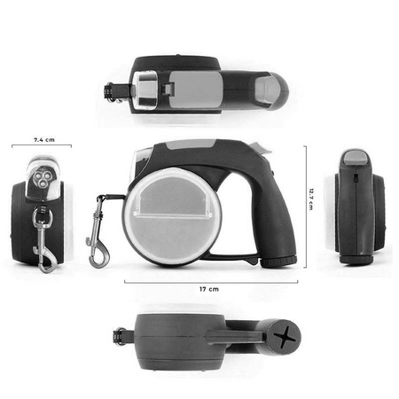 Automatyczna Smycz dla Psa SCL9201 L=5m Niebieska - Latarka LED, Pojemnik na Worki