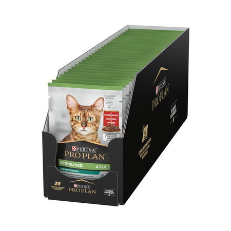 GRATIS Purina Pro Plan Sterilised 26x85g Mokra Karma Dla Kota Kawałki Z Wołowiną W Sosie