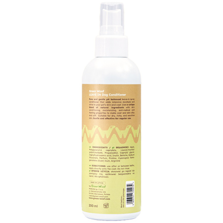 Ekologiczna Nawilżająca Odżywka Dla Psa Spray Bez Spłukiwania Green Woof Leave In Conditioner 200ml