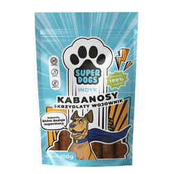 Uniszki Superdogs Skrzydlaty Wojownik Kabanosy 100g Naturalny Przysmak Dla Psa Z Indyka