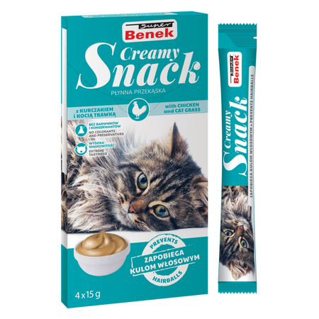 Super Benek Creamy Snack 12x15g Płynna Przekąska Dla Kotów Mix Smaków