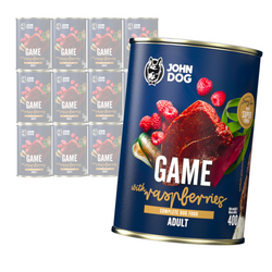 John Dog Berry Line Dziczyzna Z Malinami 12x400g Mokra Karma Dla Dorosłych Psów