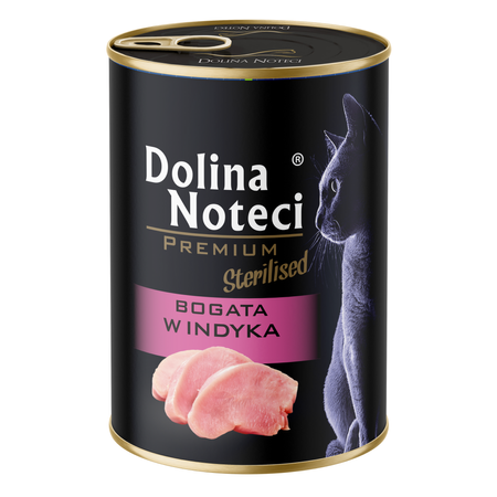 Dolina Noteci Premium Sterilised 12x400g Mokra Karma Dla Kota Po Sterylizacji Bogata w Indyka