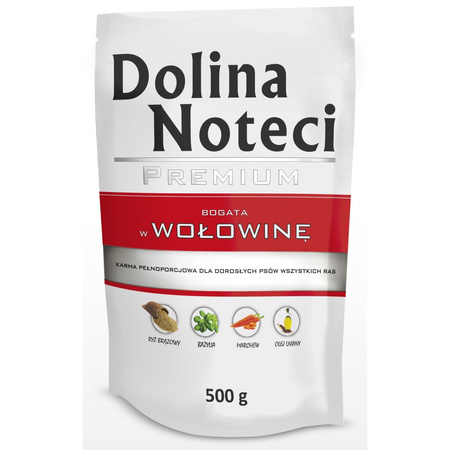 Dolina Noteci PREMIUM bogata w wołowinę saszetka 500 g Mokra karma dla psa