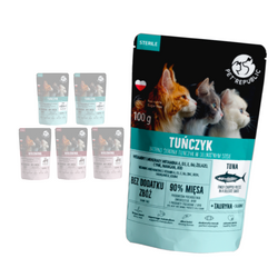 Petrepublic Mokra Karma Dla Kota Tuńczyk I Wołowina 6x100g Kawałki W Sosie Dla Kotów Sterylizowanych