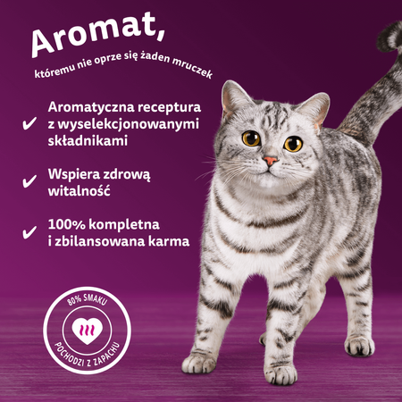 Whiskas Adult Aromatyczna Mieszanka Saszetki 120x85g Mokra Karma Pełnoporcjowa Dla Kota w Sosie