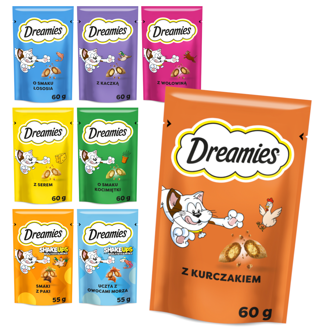 Dreamies Chrupiące Przysmaki Dla Kota Z Kremowym Nadzieniem Mix 8 Smaków