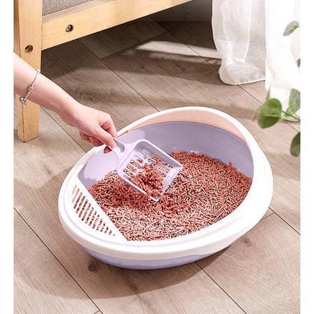 Owalna Kuweta Dla Kota OTWARTA PC-YK08 Lawendowa 41x34x9cm + ŁOPATKA GRATIS