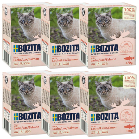 Bozita Kawałki W Sosie Z Łososiem 6x370g Mokra Karma Dla Kota W Kartonie