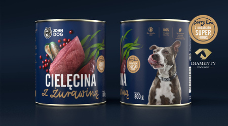John Dog Berry Line Cielęcina Z Żurawiną 24x800g Mokra Karma Dla Dorosłych Psów