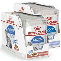 Royal Canin Indoor Sterilised w Sosie i Galaretce 24x85g Karma Mokra Dla Kotów Sterylizowanych Niewychodzących