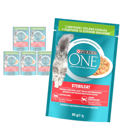 Purina One Sterilcat 6x85g Mokra Karma Dla Kotów Sterylizowanych Z Indykiem I Zieloną Fasolką