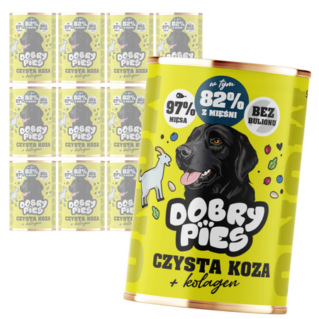 Dobry Pies Mono Koza 12x400g Monoproteinowa Mokra Karma Dla Dorosłych Psów Z Alergią I Nietolerancją Pokarmową Koza Z Kolagenem