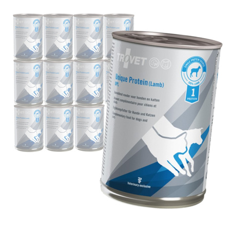 Trovet Unique Protein UPL 12x400g Mokra Karma Uzupełniająca Dla Psów i Kotów z Jagnięciną