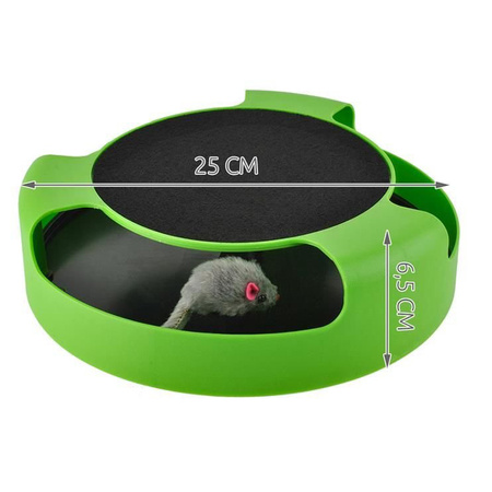 Zabawka dla kota KÓŁKO BIEGAJĄCA MYSZKA I DRAPAKIEM