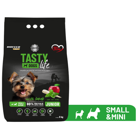 Biofeed Tasty Dogs Life Junior Z Jagnięciną 8kg Sucha Karma Dla Szczeniąt Małych Ras