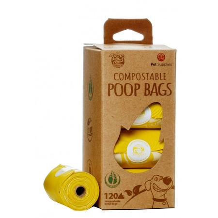 Pet Supplies Poop Bags Ekologiczne Kompostowalne Worki Na Psie Odchody 120szt. Ze Skrobi Kukurydzianej