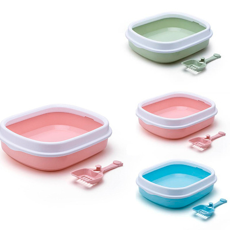 KUWETA DLA KOTA OTWARTA Z RAMKĄ NA ŻWIREK + ŁOPATKA GRATIS Różowa 47.4x39.6x13.9cm