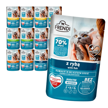 Frendi Mix 5 Smaków 12x100g Mokra Karma Dla Dorosłego Kota Kawałki w Sosie