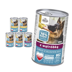 Frendi Kawałki z Wątróbką Indykiem i Kurczakiem w Sosie 6x1250g Mokra Karma Dla Dorosłych Psów Wszystkich Ras