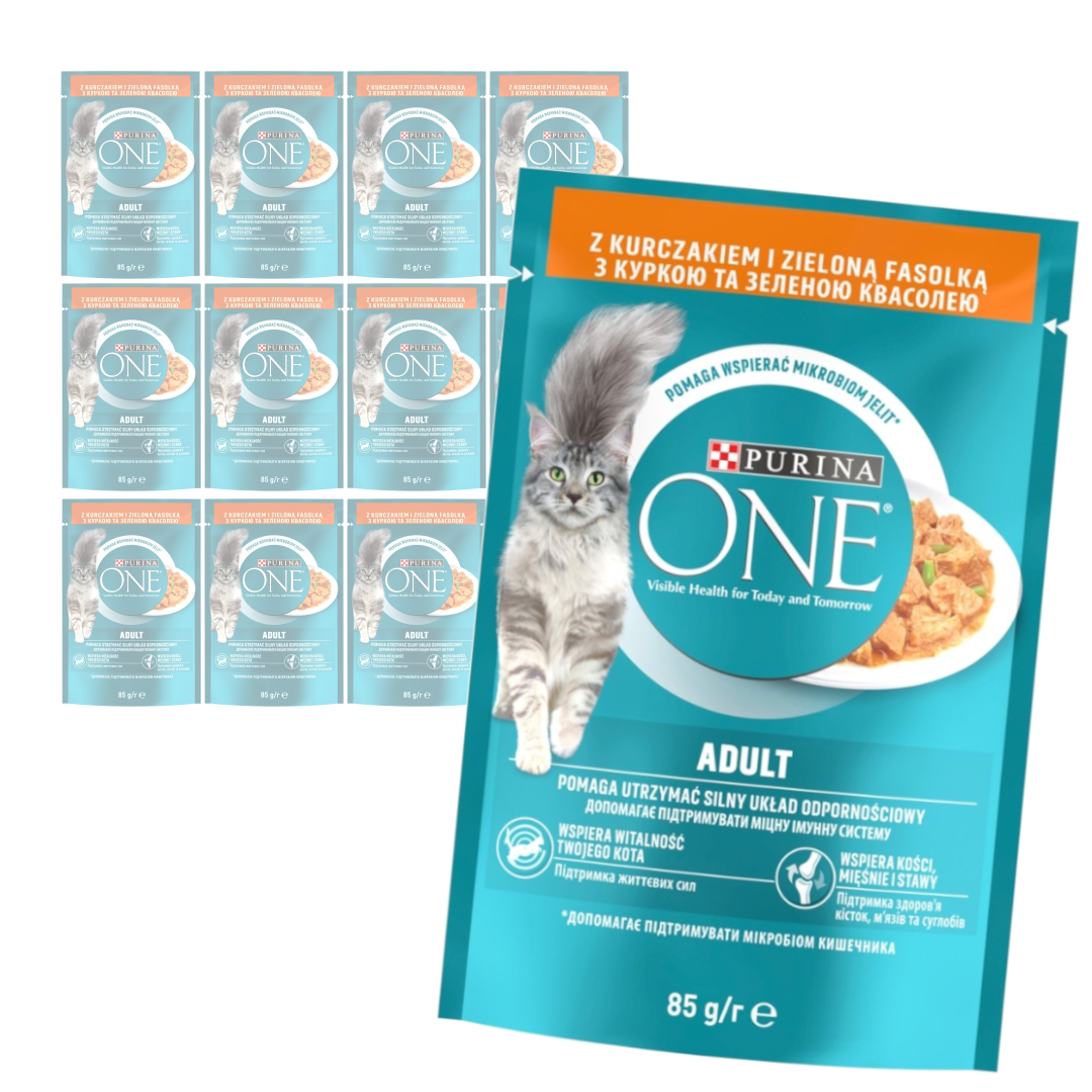 Purina One Adult Mokra Karma Dla Kota Z Kurczakiem I Zieloną Fasolką