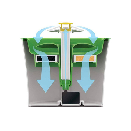 Fontanna dla kota 1.6L Automatyczny dozownik wody poidło z filtrem i USB NIEBIESKI