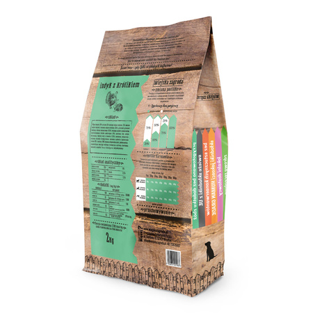 Wiejska Zagroda INDYK z KRÓLIKIEM 2kg - Karma Sucha dla Psów Malych i Średnich Ras