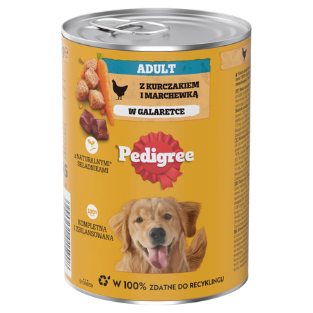 Pedigree Adult Mokra Karma Dla Psów Z Kurczakiem I Marchewką W Galaretce 6x400g