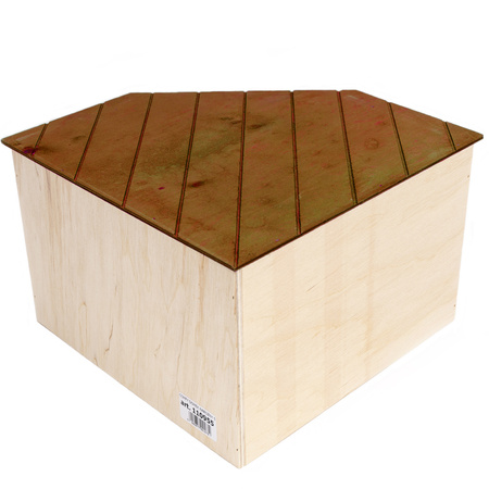 COMFY DOMEK NAROŻNY 5 JASNOBRĄZOWY 27,5x27,5x18cm - Ekologiczny domek dla chomika, gryzoni