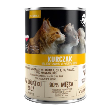 PetRepublic Kurczak w Sosie 3+1 GRATIS 4x400g Mokra Karma Dla Dorosłych Kotów Wszystkich Ras