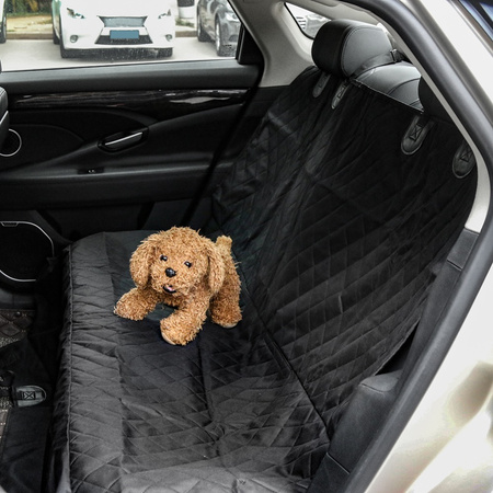 Mata dla psa samochodowa, pokrowiec na tylne siedzenia, bagażnik 128x128cm Czarna