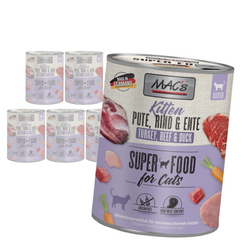 MAC's Kitten 6x800g Bezzbożowa Mokra Karma Dla Kociąt Indyk Wołowina Kaczka