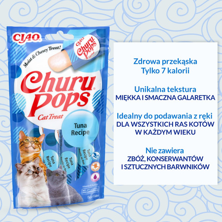 Inaba Cat Churu Pops 6x60g Kremowy Przysmak Dla Kota Kurczak Tuńczyk w Galaretce