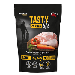 Biofeed Tasty Dogs Life z Indykiem w Galaretce 500g Bezzbożowa Mokra Karma Dla Psa