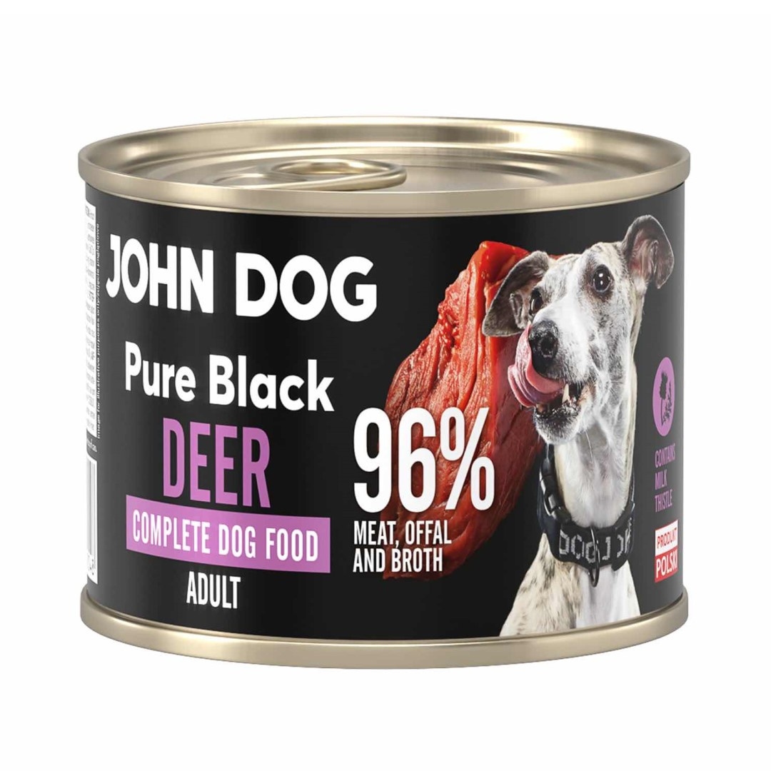 John Dog Pure Black Deer Adult MokrA Karma Dla Psa Z Jeleniem