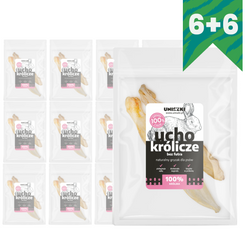 Uniszki Ucho Królicze Bez Futra 2szt. Naturalny Przysmak Dla Psa 6+6 GRATIS