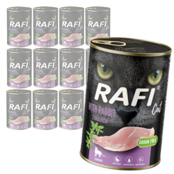 Rafi Cat Adult 12x400g Bezzbożowa Mokra Karma Dla Kotów Sterylizowanych Z Królikiem