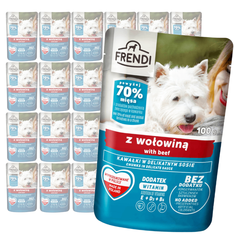 Frendi Mokra Karma Dla Psa Kawałki W Sosie Z Wołowiną